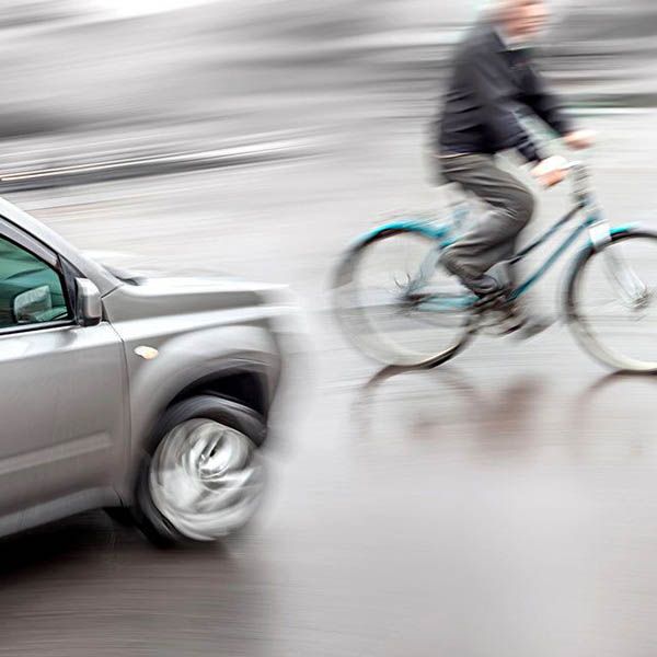Bicyclist on roadway