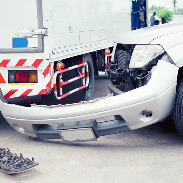 truck accident in progress