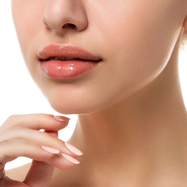 A woman's lips and lower face