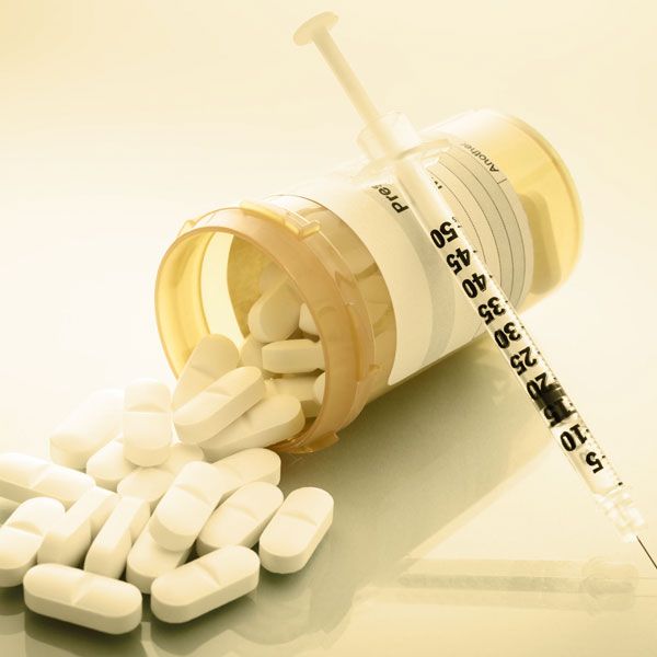 Bottle of spilled pills