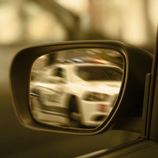Blurred rearview mirror