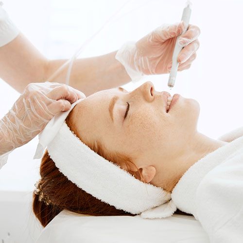 Patient receiving skin resurfacing