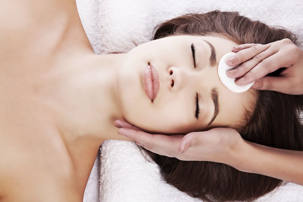 image of woman receiving aesthetician services