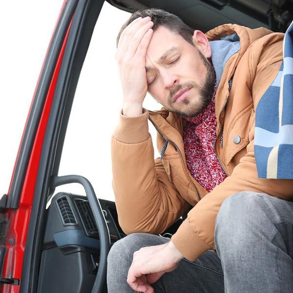Tired truck driver