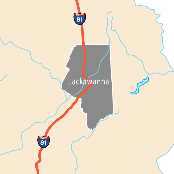 Map of Lackawanna County