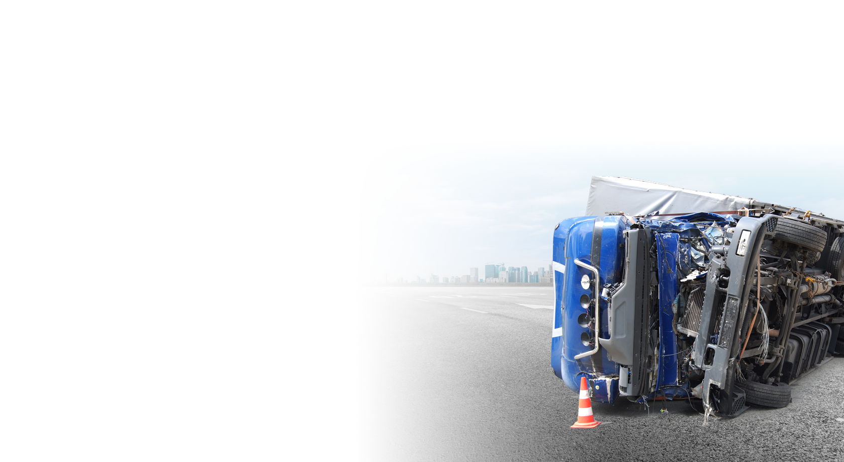 An overturned semi-truck