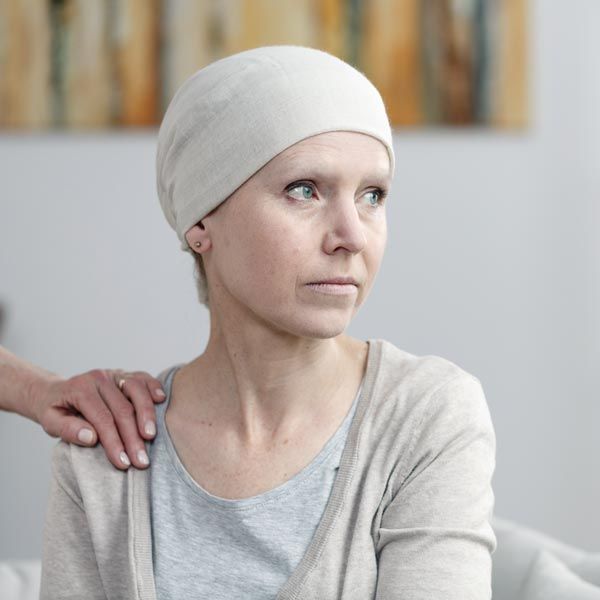 Woman wearing knit cap