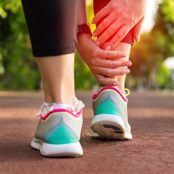 Runner with a sore calf and ankle