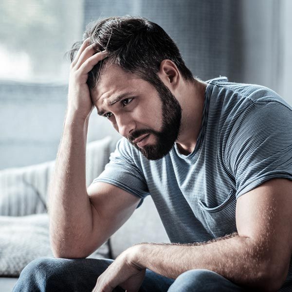 Depressed-looking man