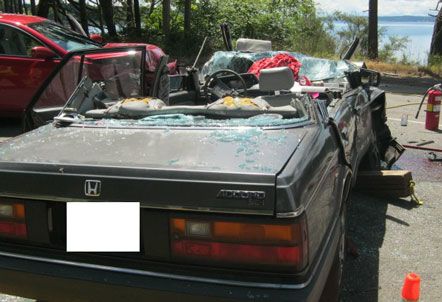 Car after front-end collision