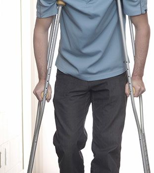 Man on crutches