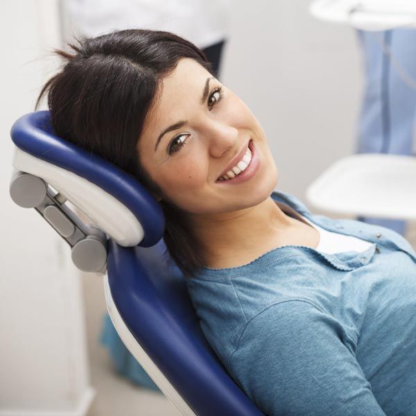 Woman in dental chair