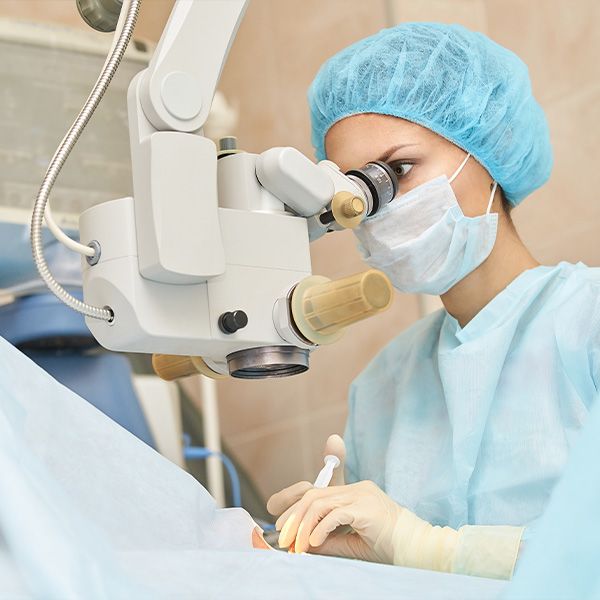 doctor performing cataract surgery