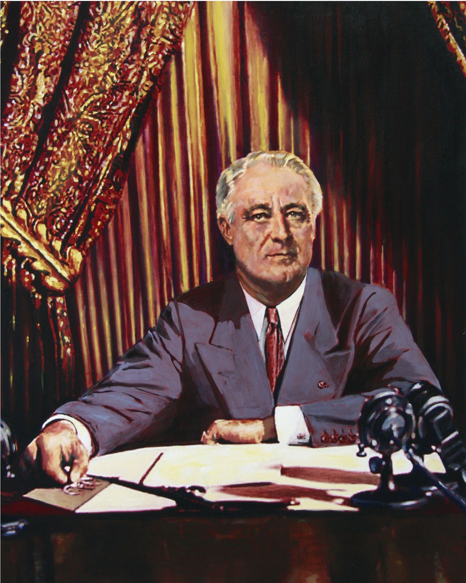 Portrait of Franklin Delano Roosevelt.