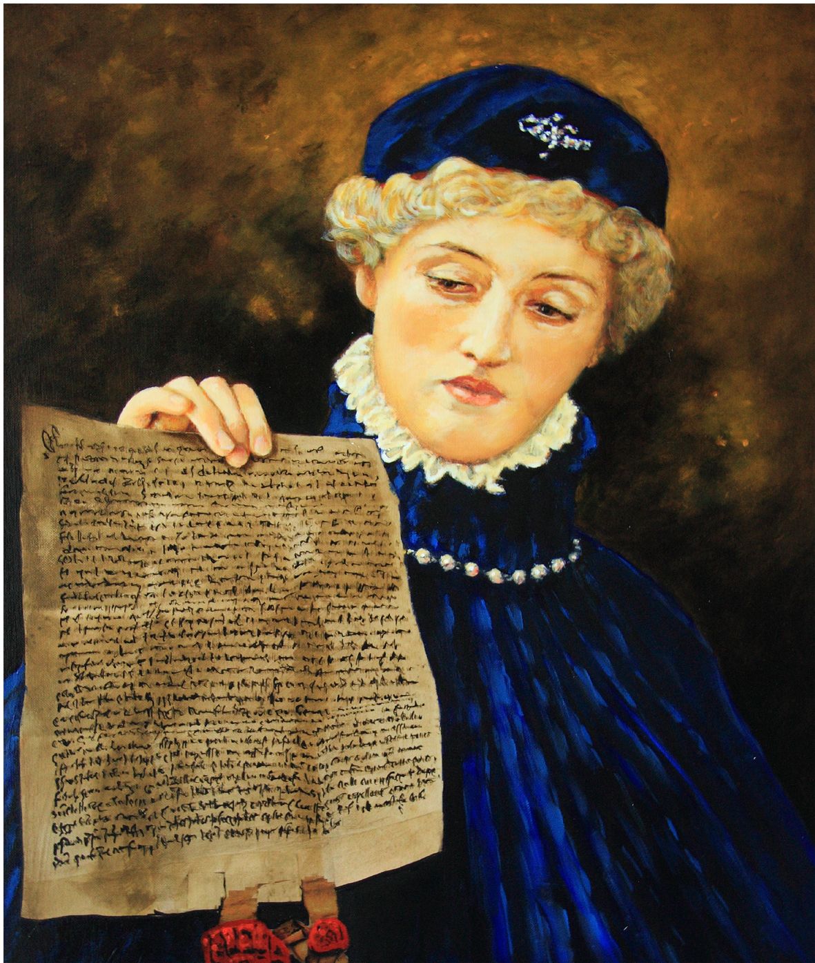 Painting of Portia, a character in The Merchant of Venice.