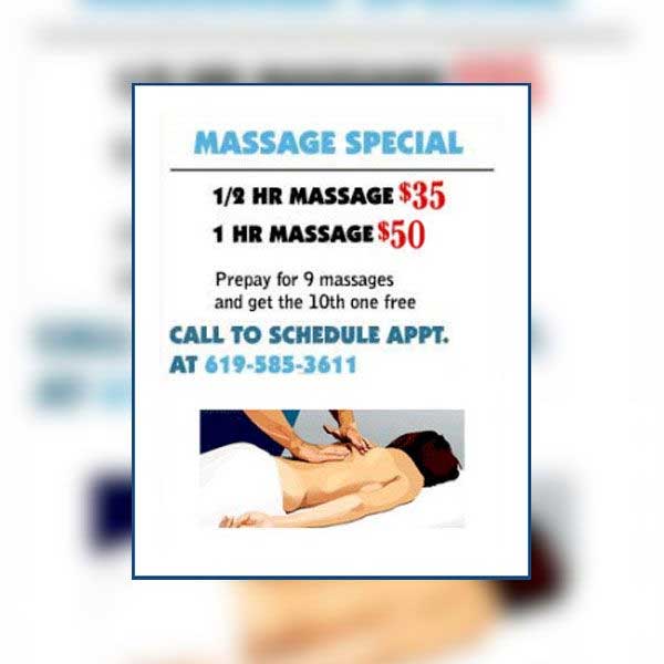 Massage therapy flier