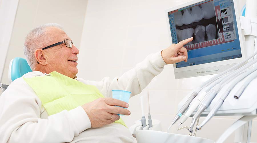 image of man looking at x-ray
