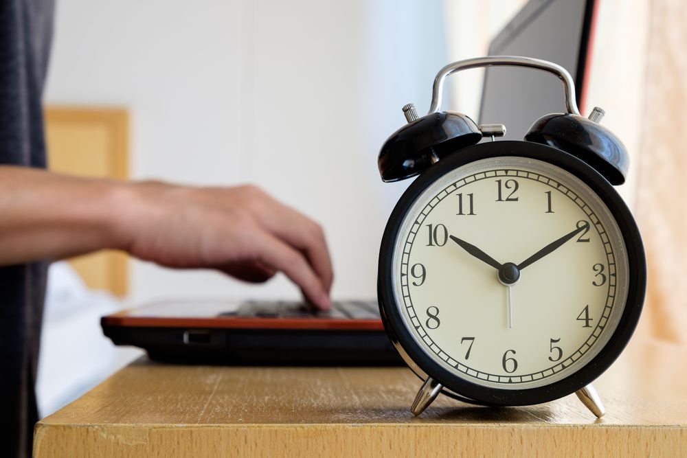 Clock showing overtime hours working