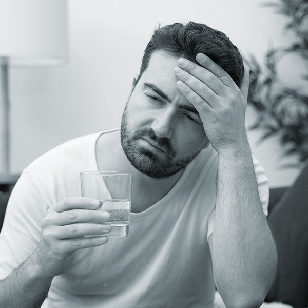 A man experiencing a fever