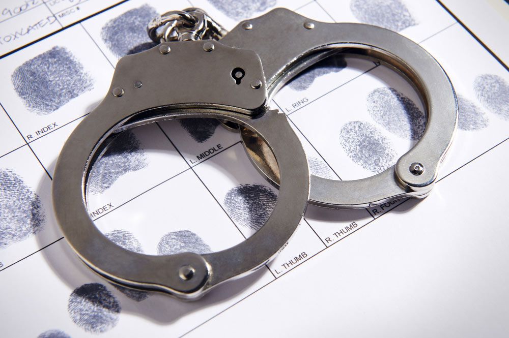 Handcuffs on prison intake forms