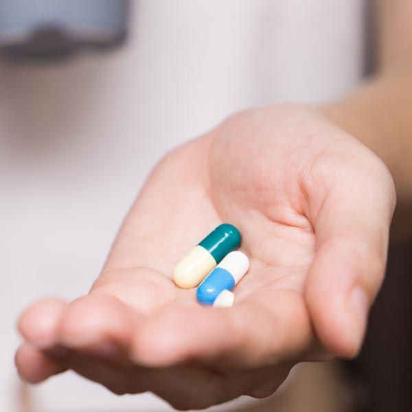 Pills in palm