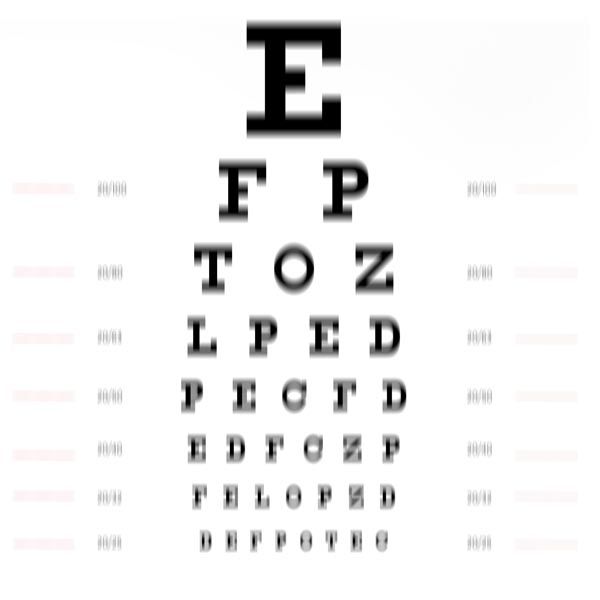 Eye chart showing astigmatism