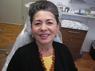 Woman after dental procedure