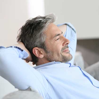 man relaxing