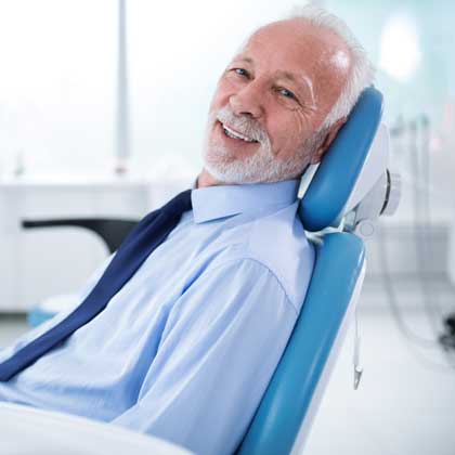 man in dental chair