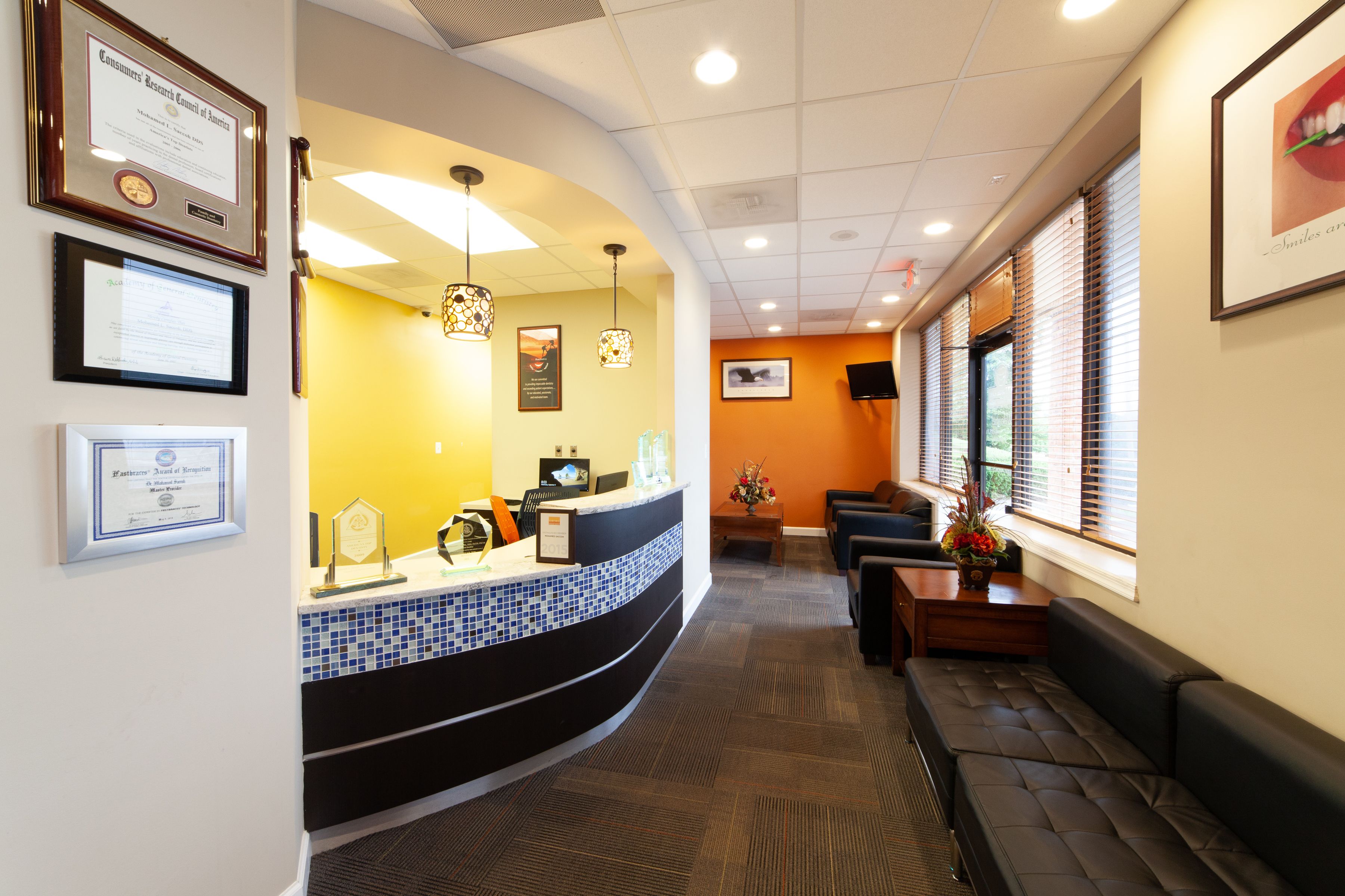 The lobby at Family, Cosmetic & Implant Dental Care