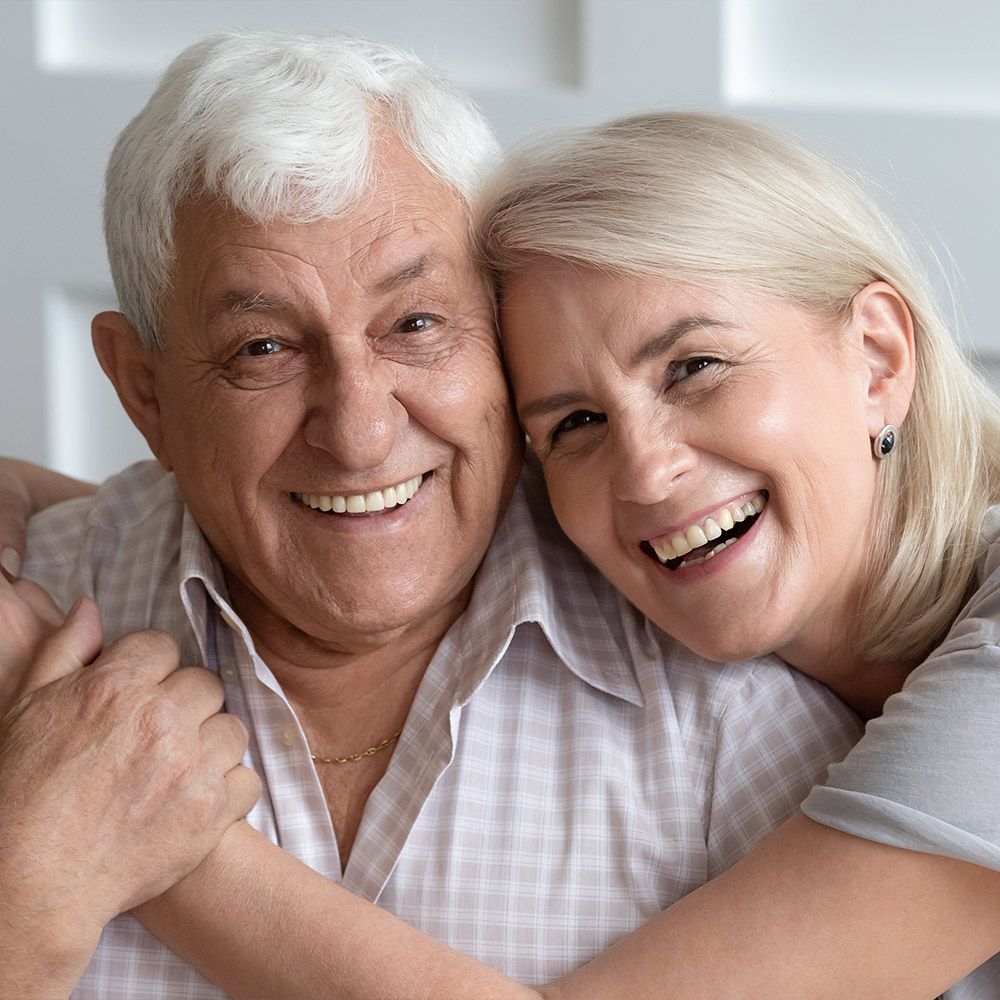 Smiling senior couple